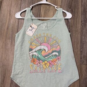 Salt Life Mint Tank Top with Sun and Wave Design